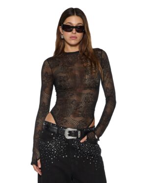 Adele Ls Bodysuit Black Lace
